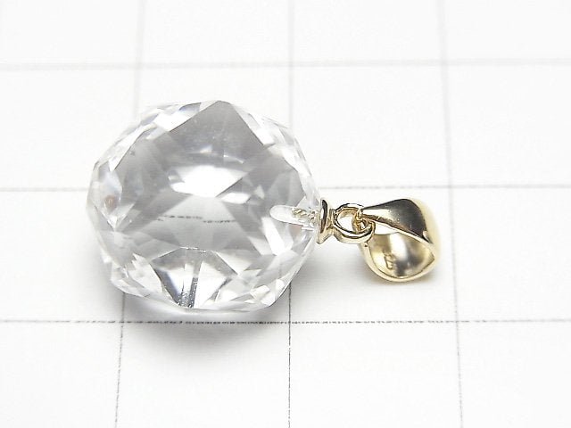 [Video]High Quality! Crystal AAA Star Faceted Round 14mm Pendant 14KGP 1pc