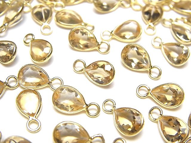 Bezel Setting, Citrine, Pear Shape Gemstone Beads