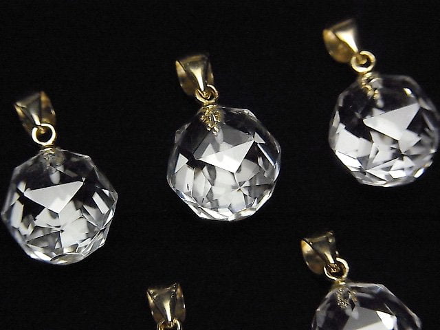 Accessories, Crystal Quartz, Faceted Round, Pendant Gemstone Beads