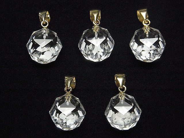 [Video]High Quality! Crystal AAA Star Faceted Round 12mm Pendant 14KGP 1pc