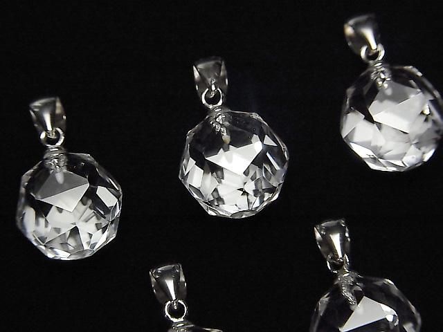 [Video] High Quality! Crystal AAA Star Faceted Round 12mm Pendant Silver925 1pc