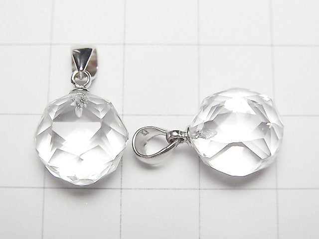 [Video]High Quality! Crystal AAA Star Faceted Round 12mm Pendant Silver925 1pc