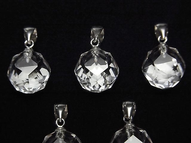 [Video] High Quality! Crystal AAA Star Faceted Round 12mm Pendant Silver925 1pc