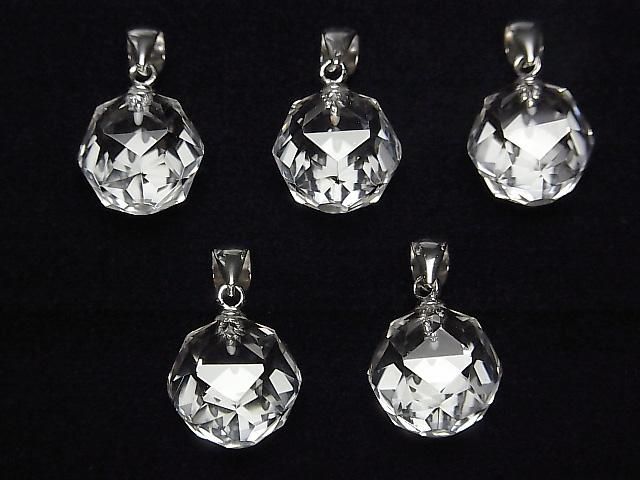 [Video] High Quality! Crystal AAA Star Faceted Round 12mm Pendant Silver925 1pc