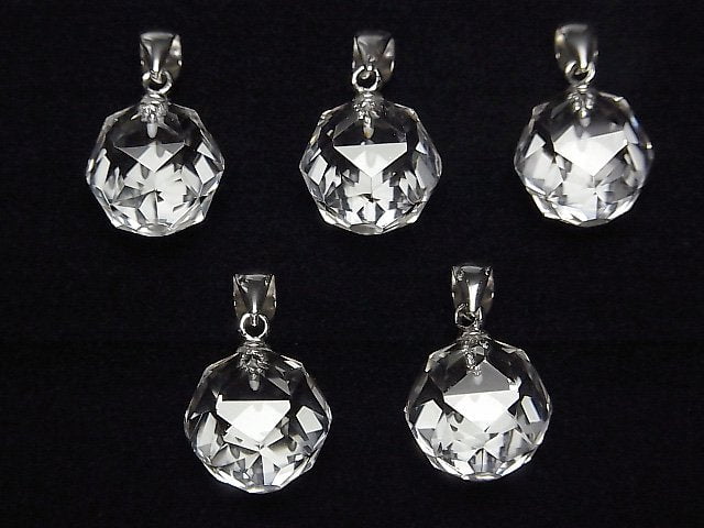 [Video]High Quality! Crystal AAA Star Faceted Round 12mm Pendant Silver925 1pc