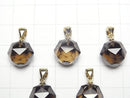 [Video]High Quality! Smoky Quartz AAA Star Faceted Round 12mm Pendant 14KGP 1pc