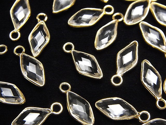 Bezel Setting, Crystal Quartz, Diamond Gemstone Beads