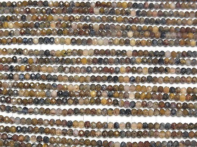 [Video]High Quality! Pietersite Faceted Button Rondelle 3x3x2.5mm 1strand beads (aprx.15inch/37cm)