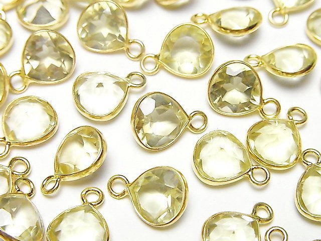 Bezel Setting, Chestnut Shape, Lemon Quartz Gemstone Beads