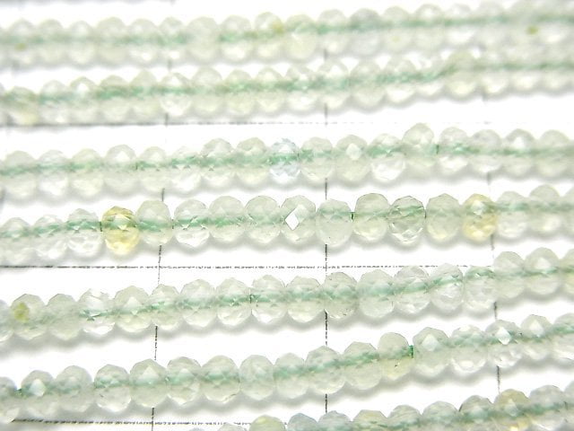 [Video]High Quality! Prehnite AAA- Faceted Button Rondelle 3x3x1.5mm 1strand beads (aprx.15inch/36cm)