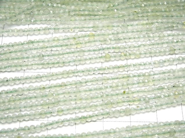 [Video]High Quality! Prehnite AAA- Faceted Button Rondelle 3x3x1.5mm 1strand beads (aprx.15inch/36cm)