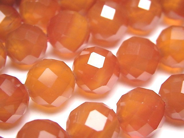 Carnelian, Faceted Round Gemstone Beads