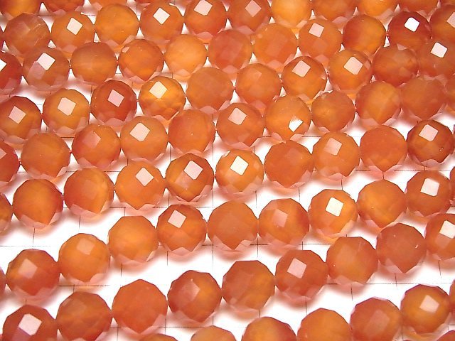 [Video]High Quality! Carnelian AAA- 64Faceted Round 12mm half or 1strand beads (aprx.15inch/36cm)