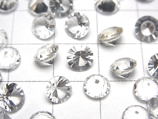 [Video]High Quality White Topaz AAA Loose stone Round Concave Cut 6x6mm 5pcs