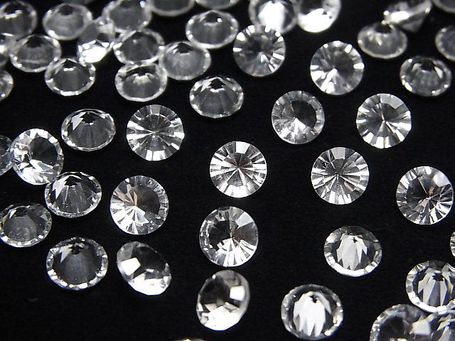 [Video]High Quality White Topaz AAA Loose stone Round Concave Cut 6x6mm 5pcs