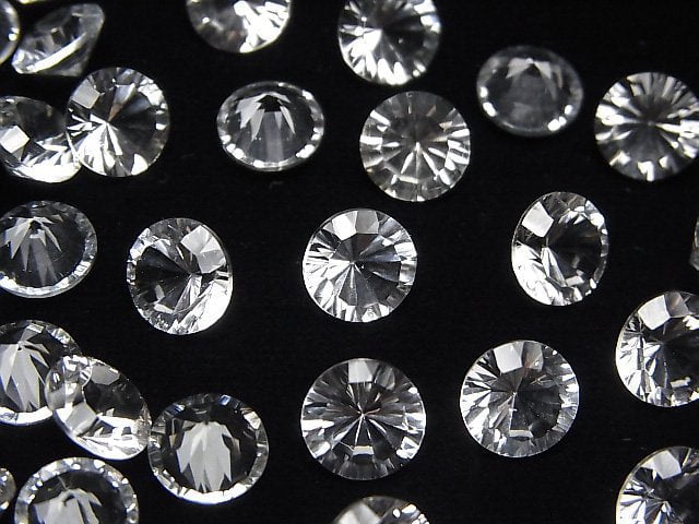 [Video]High Quality White Topaz AAA Loose stone Round Concave Cut 8x8mm 2pcs