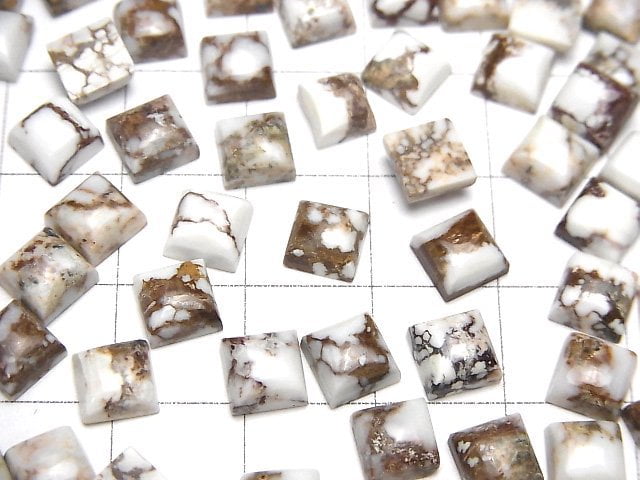 [Video] Wild Horse Square Cabochon 6x6mm 5pcs