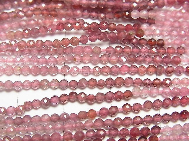 [Video]High Quality! Pink Spinel AA++ Faceted Round 2mm half or 1strand beads (aprx.12inch/30cm)