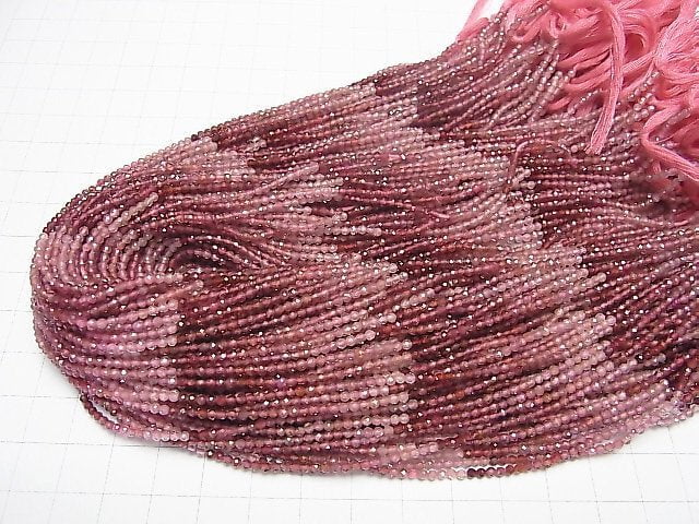 [Video]High Quality! Pink Spinel AA++ Faceted Round 2mm half or 1strand beads (aprx.12inch/30cm)