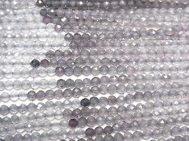 [Video]High Quality! Blue-Purple Spinel AA++ Faceted Round 2mm half or 1strand beads (aprx.12inch/30cm)