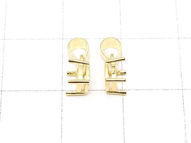 [Video] Silver925 Pendant Frame Square Faceted 4mm 18KGP 1pc