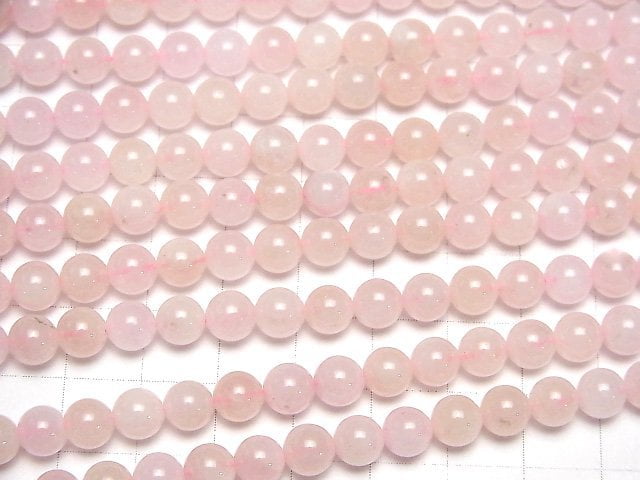 [Video]Morganite AA Round 6mm 1strand beads (aprx.15inch/36cm)