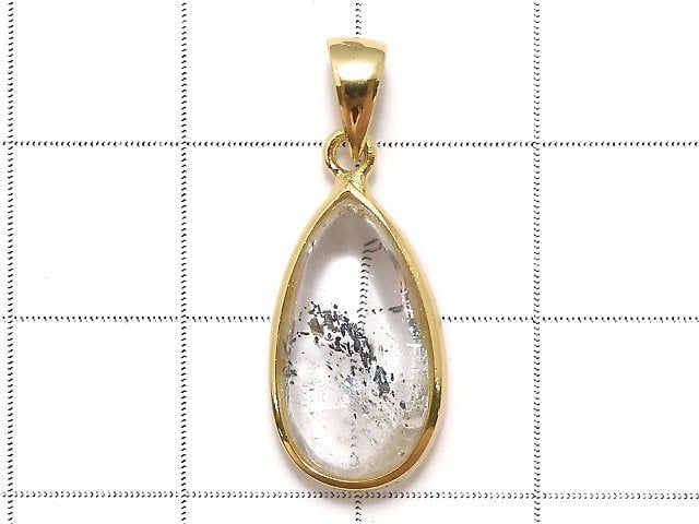 [Video][One of a kind] Sichuan Graphite In Quartz Pendant 18KGP NO.31