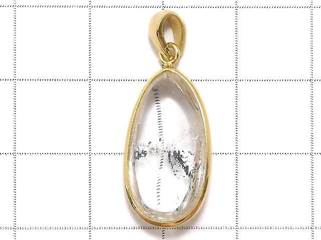 [Video][One of a kind] Sichuan Graphite In Quartz Pendant 18KGP NO.38