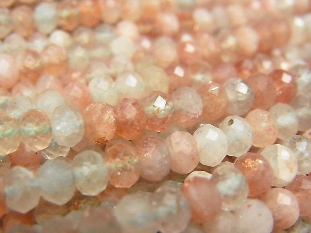 Roundel, Sunstone Gemstone Beads