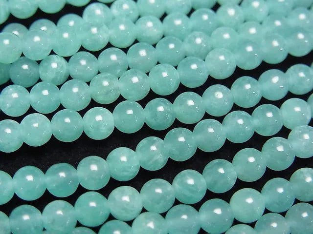 [Video] Mozambique Amazonite AA++ Round 4mm 1strand beads (aprx.15inch/37cm)