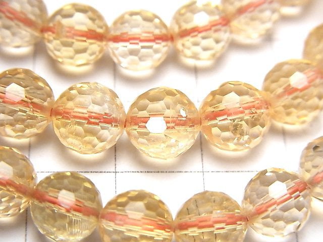 [Video]High Quality! Citrine AAA- 128Faceted Round 8mm Bracelet