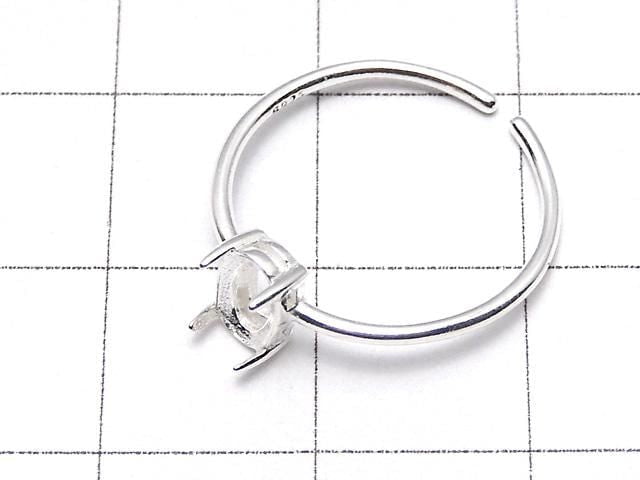 [Video] Silver925 Ring Frame (Prong Setting) Oval Faceted 6x4mm No Coating Free Size 1pc