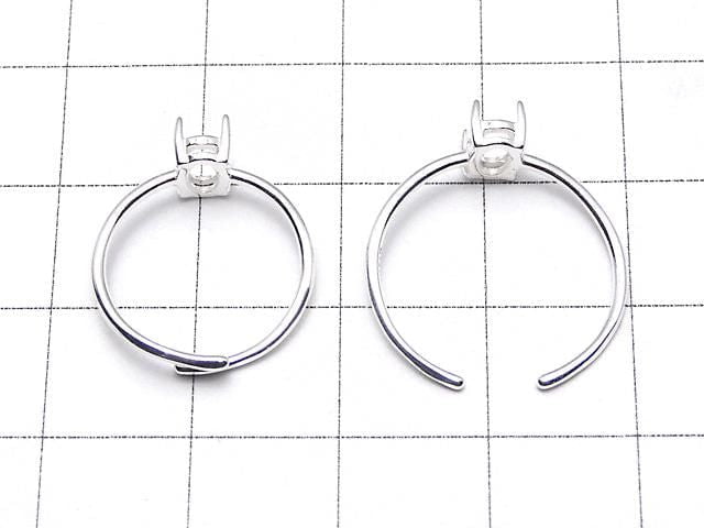 [Video] Silver925 Ring Frame (Prong Setting) Oval Faceted 6x4mm No Coating Free Size 1pc