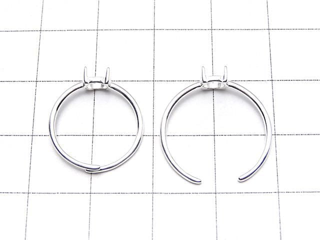 [Video] Silver925 Ring Frame (Prong Setting) Round 5mm No Coating Free Size 1pc