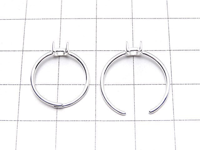 [Video]Silver925 Ring Frame (Prong Setting) Round 5mm No coating Free size 1pc