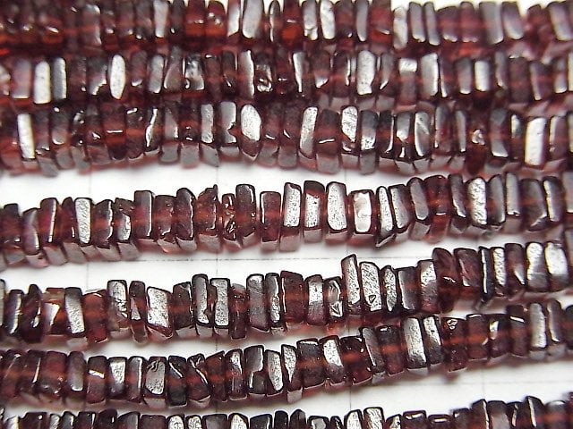 [Video]Mozambique Garnet AA++ Square Roundel (Disc) 1strand beads (aprx.16inch/40cm)