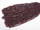 [Video]Mozambique Garnet AA++ Square Rondelle (Disc) 1strand beads (aprx.16inch/40cm)