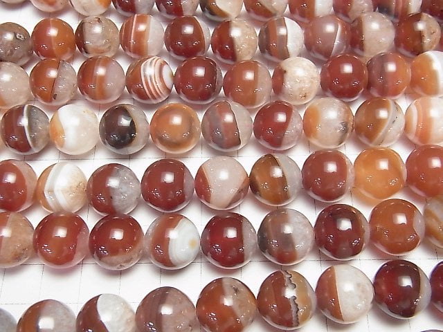 [Video]Red Agate x Quartz Round 14mm half or 1strand beads (aprx.15inch/37cm)