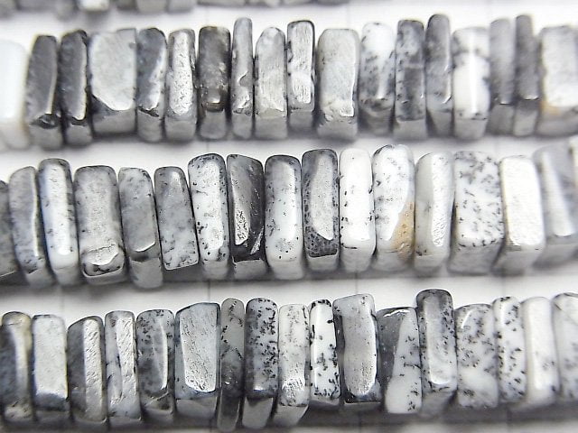 [Video]Dendrite Opal Square Rondelle (Disc) half or 1strand beads (aprx.16inch/40cm)