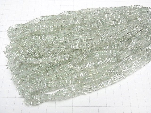 [Video]High Quality Green Amethyst AAA- Square Rondelle (Disc) half or 1strand beads (aprx.15inch/38cm)