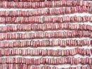 [Video] Thulite Square Rondelle (Disc) half or 1strand beads (aprx.16inch/40cm)