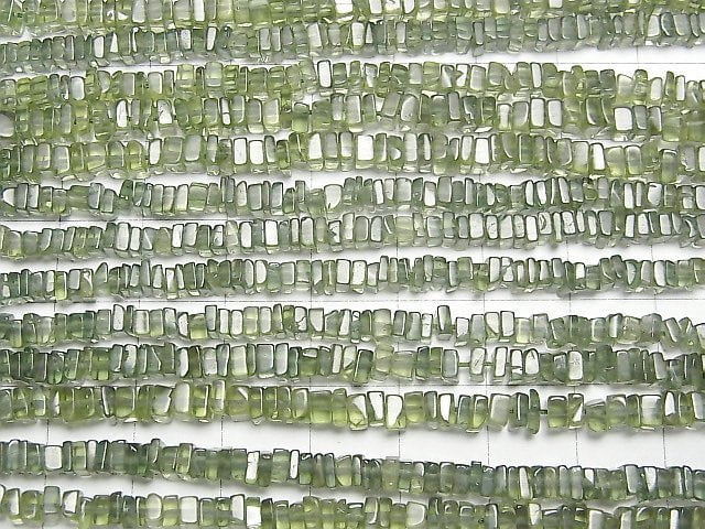 [Video]High Quality Green Apatite AAA- Square Rondelle (Disc) 1strand beads (aprx.16inch/39cm)