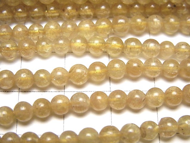 [Video]Yellow Apatite AA+ Round 4mm 1strand beads (aprx.15inch/36cm)