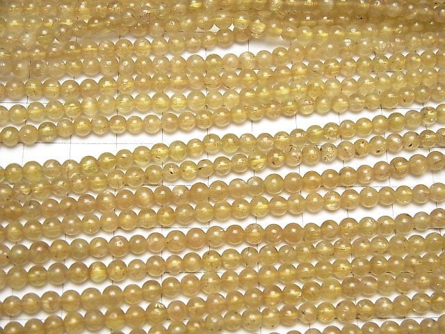 [Video]Yellow Apatite AA+ Round 4mm 1strand beads (aprx.15inch/36cm)