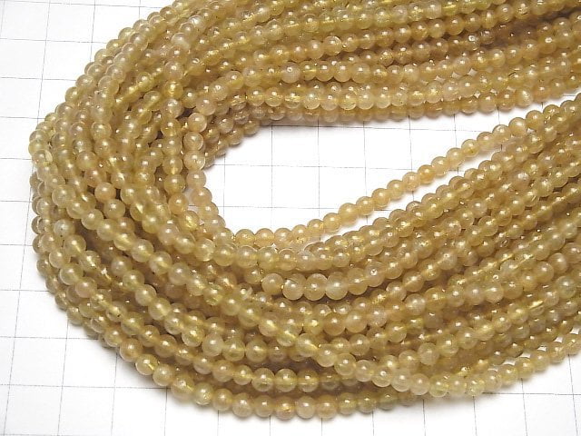 [Video]Yellow Apatite AA+ Round 4mm 1strand beads (aprx.15inch/36cm)