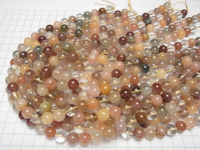 [Video] Multicolor Rutilated Quartz AA++ Round 10mm half or 1strand beads (aprx.15inch/38cm)