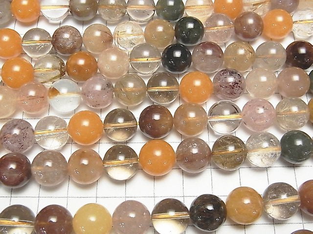 [Video] Multicolor Rutilated Quartz AA++ Round 12mm half or 1strand beads (aprx.15inch/37cm)