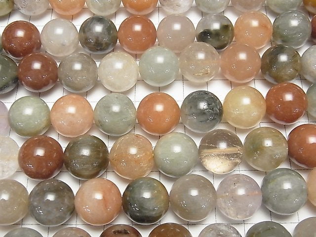 [Video] Multicolor Rutilated Quartz AA++ Round 16mm 1/4 or 1strand beads (aprx.15inch/37cm)