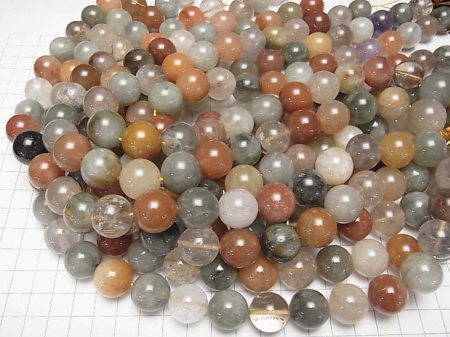 [Video] Multicolor Rutilated Quartz AA++ Round 16mm 1/4 or 1strand beads (aprx.15inch/37cm)