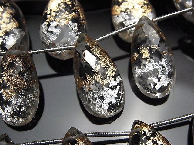 Crystal Quartz, Pear Shape Gemstone Beads